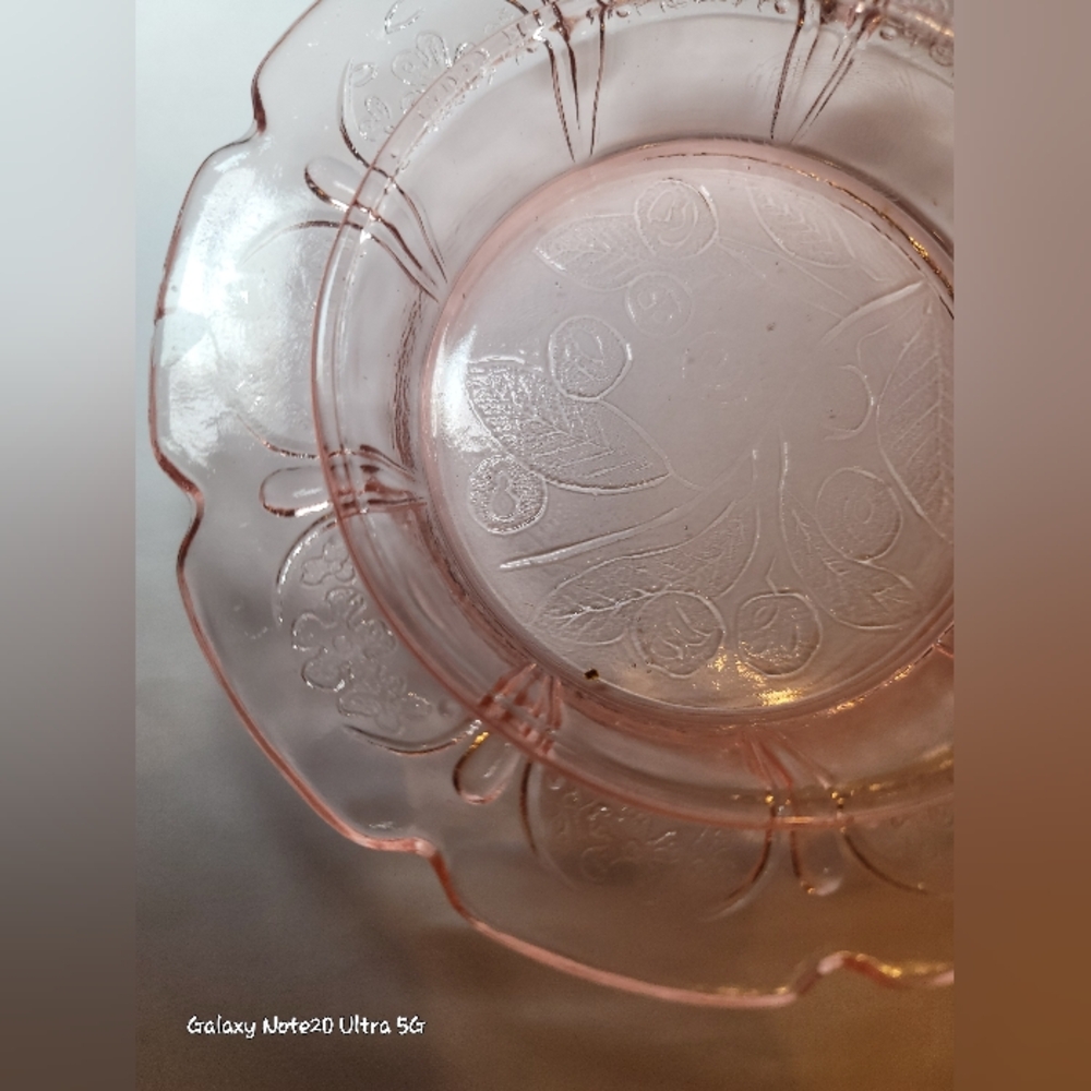 0825.  Jeannette Glass Cherry Blossom ~ Pink Depression Glass ~ Cherry ~ Dish ~ - Picture 4 of 9